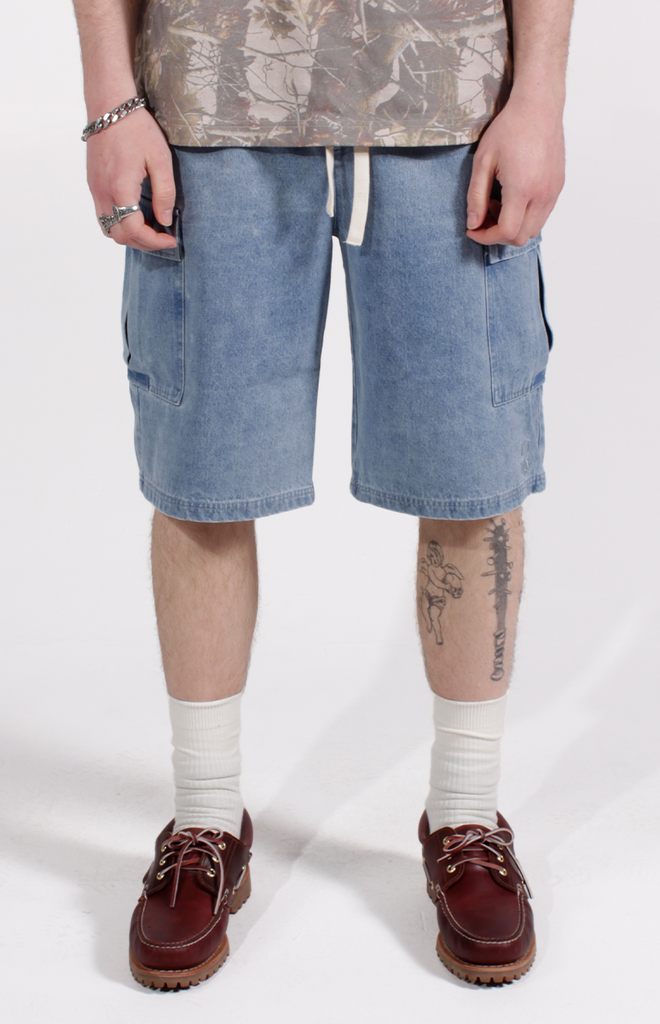 DENIM CARGO JORT