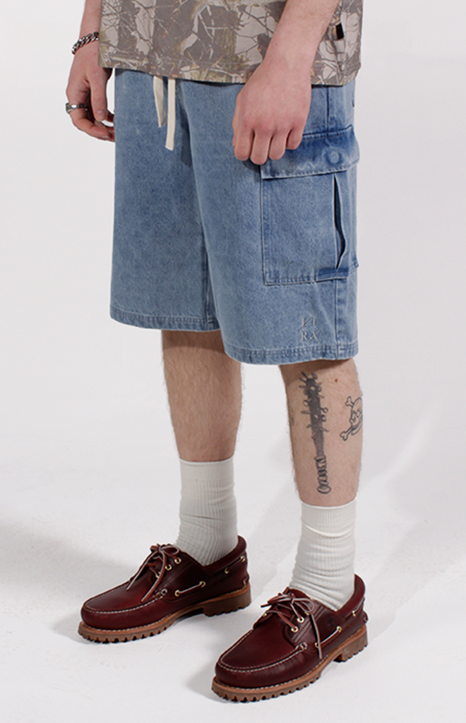 DENIM CARGO JORT