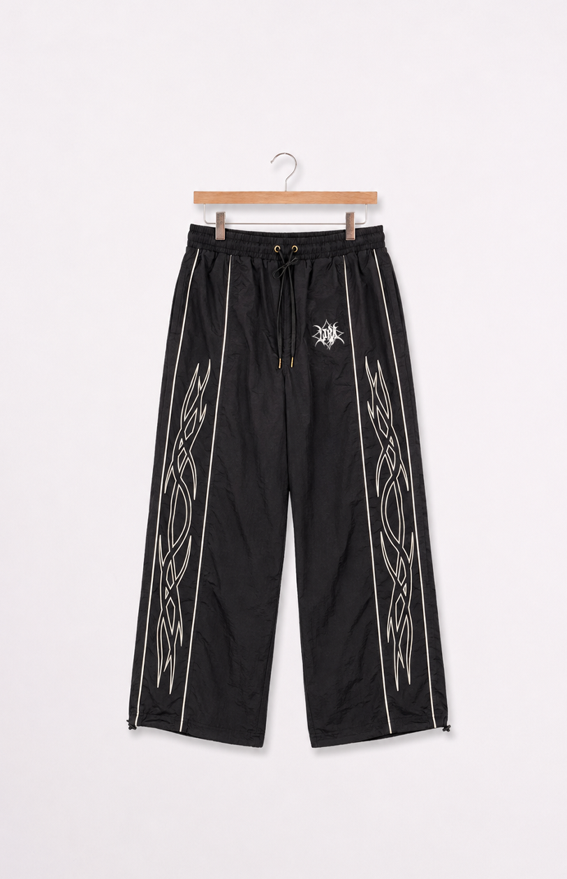 Tribal Nylon Track Pant | Black
