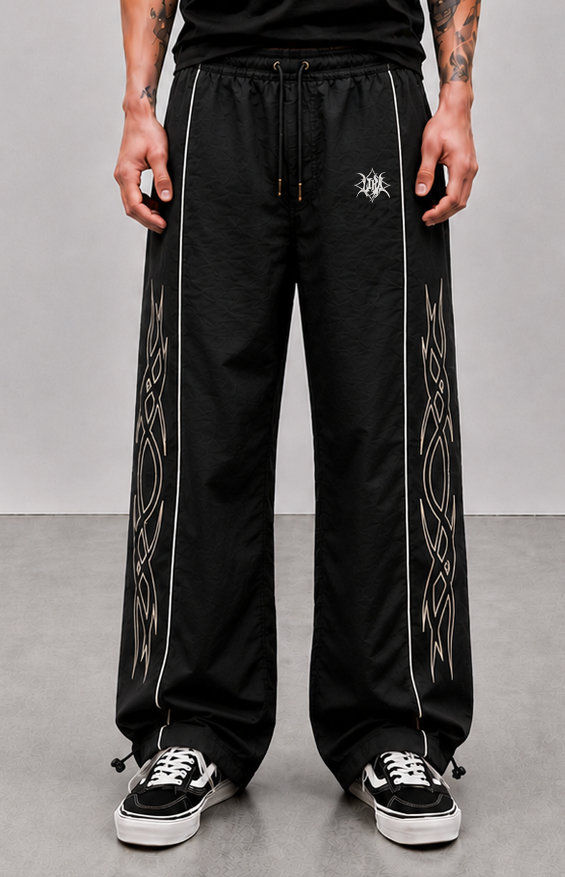 Tribal Nylon Track Pant | Black