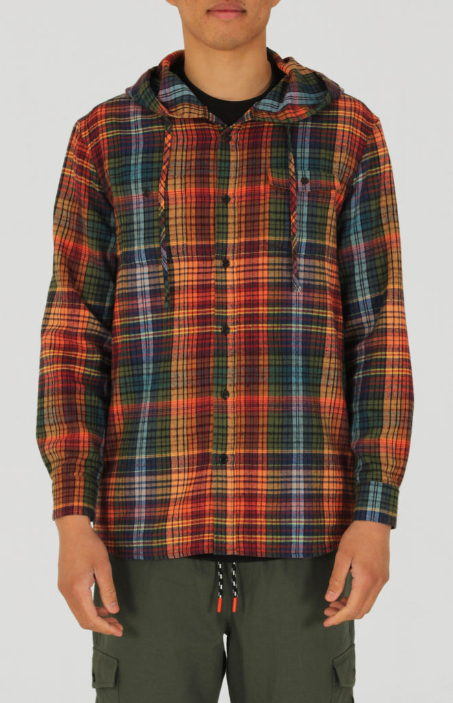 Pomeria Hooded LS Flannel | Forest