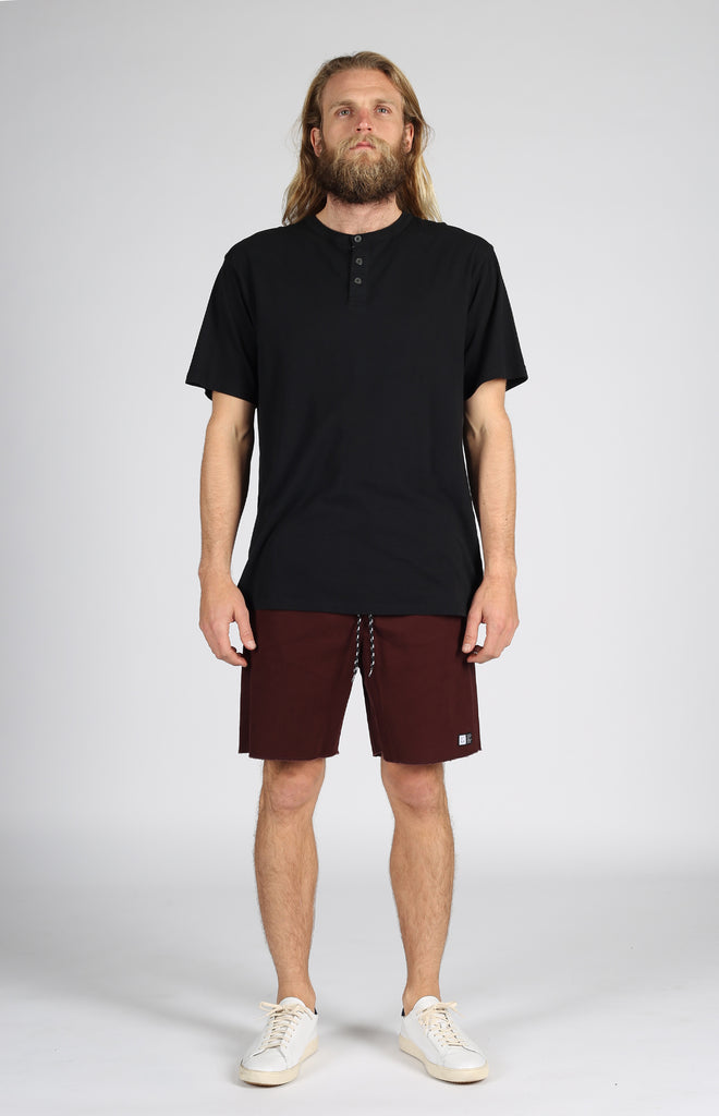 Burgundy store jogger shorts