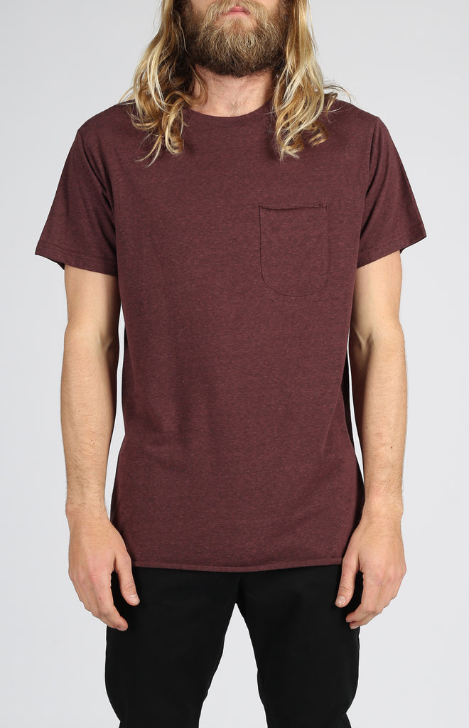 Pocket Tee Tri-Blend | Heather Plum