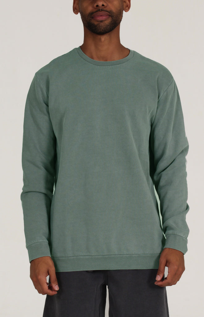 Pigment Dye Crew Fleece | Emerald